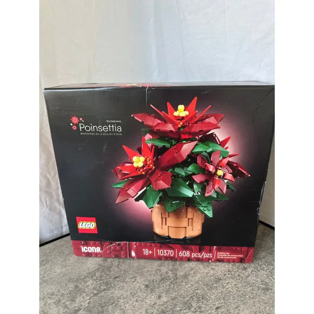 LEGO 10370 Icons Poinsettia Building Sets - Artificial Flowers for Decoration